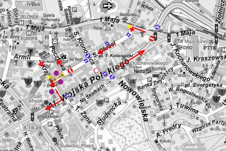 Uwaga! Utrudnienia w centrum Jeleniej Góry