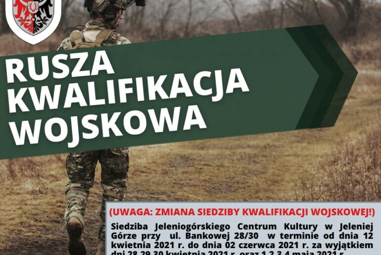 Rusza kwalifikcja wojskowa. Uwaga zmiana siedziby